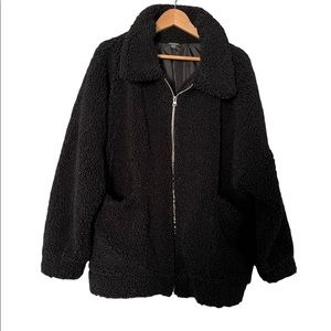 Womens Wild Fable Oversized Black Zip Up Jacket